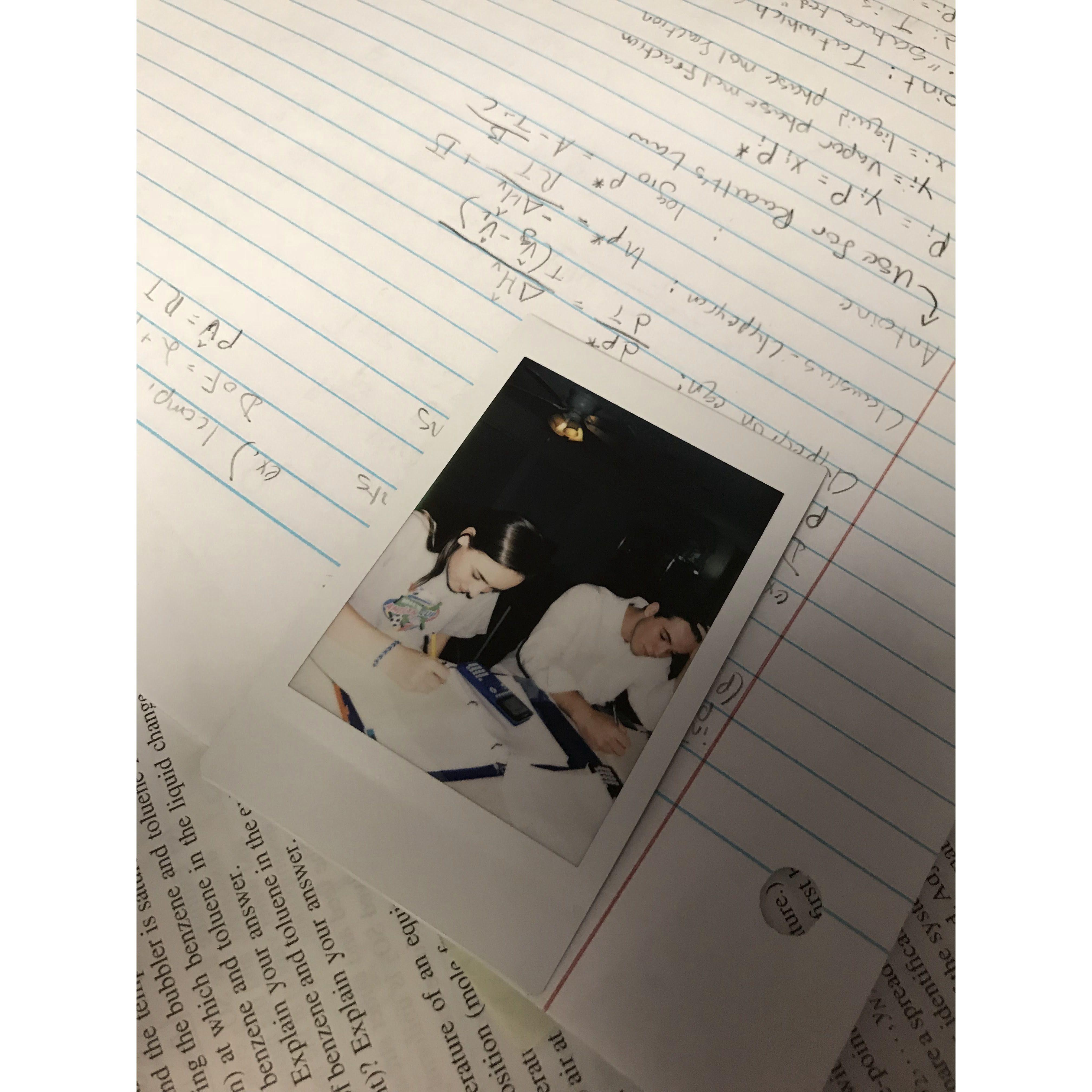 Countless hours working together on homework