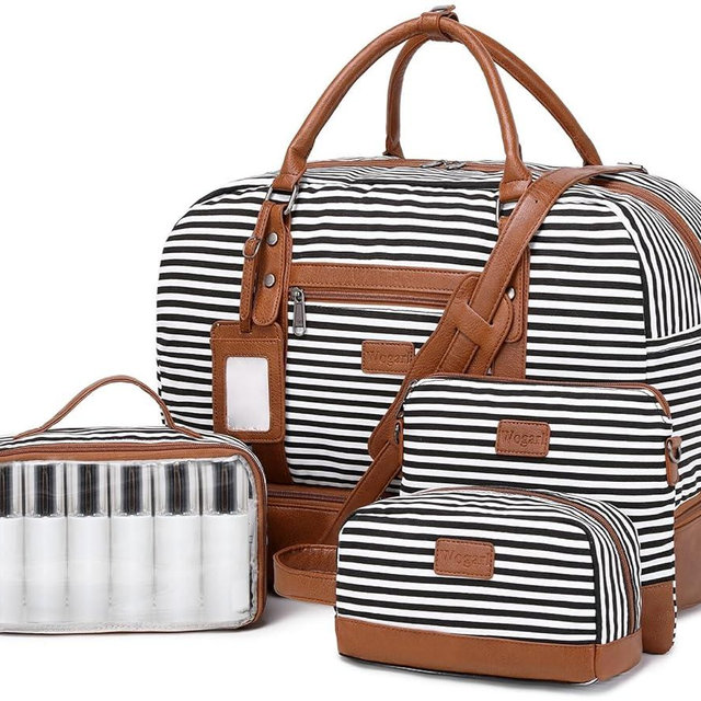 Wogarl Weekender Bags for Women Large Overnight Bag Weekend Travel Duffel Bag Carry on Shoulder with Shoe Compartment Toiletry Bag for Travel Business Gym