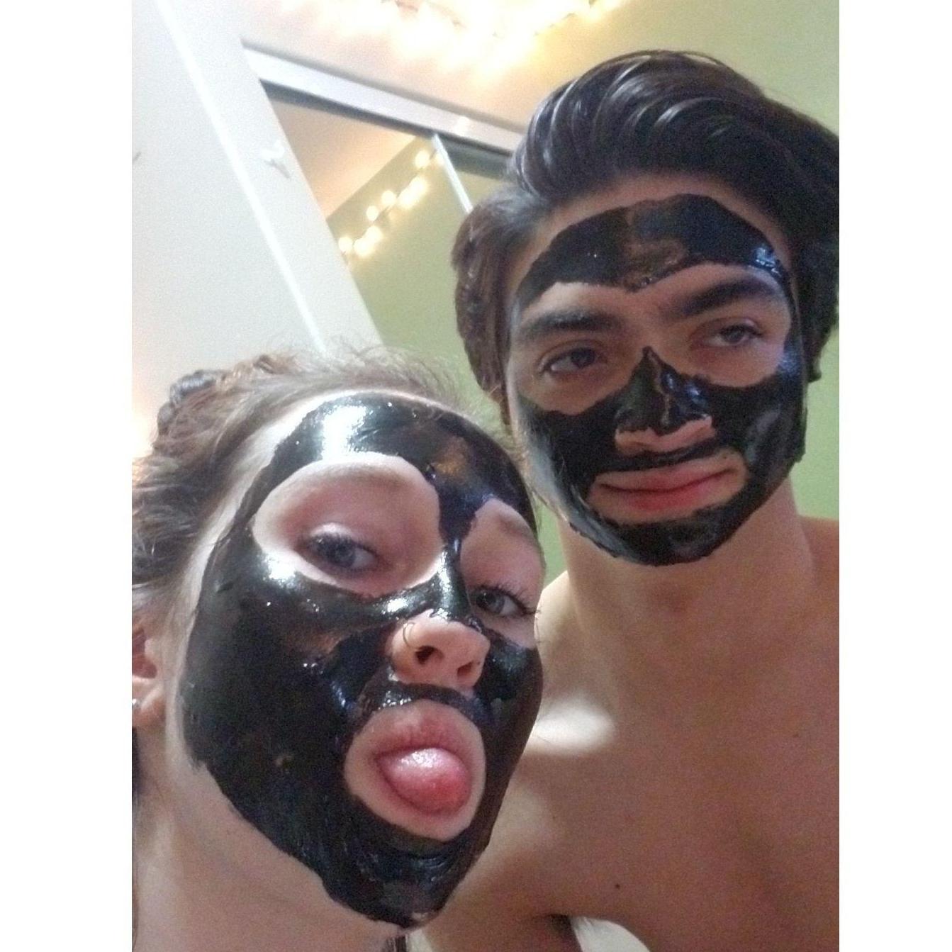 Took Kylie MONTHS to get Albert to do a face mask with her. You can see the excitement for both parties haha!
