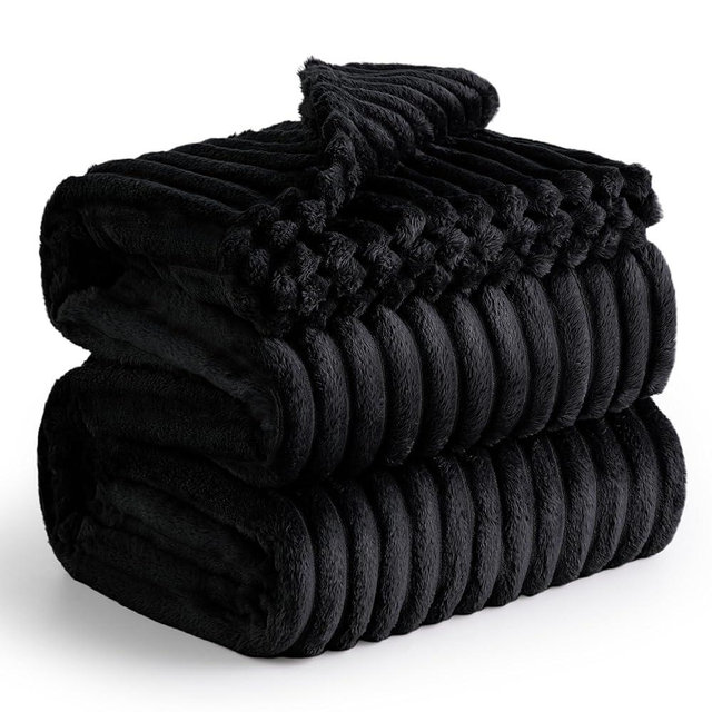Bedsure Black California King Size Blanket for Bed - GentleSoft Cozy Soft Blankets for Women, Cute Large Throws for Girls, 102x96 Inches