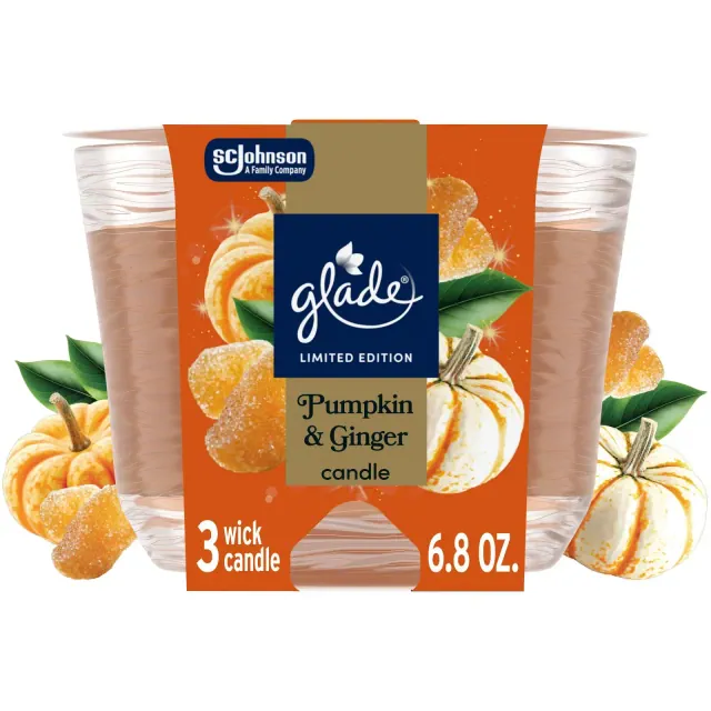 Glade 3 Wick Candle - Pumpkin & Ginger - 6.8oz