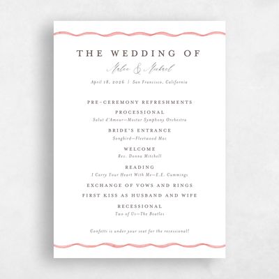Pink Wedding Program - Perkins