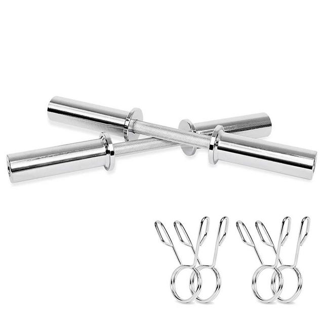 UBOWAY Adjustable Dumbbell Bars 2 inch: Threaded Handle Weights Set of 2 with Collars Gym Accessories