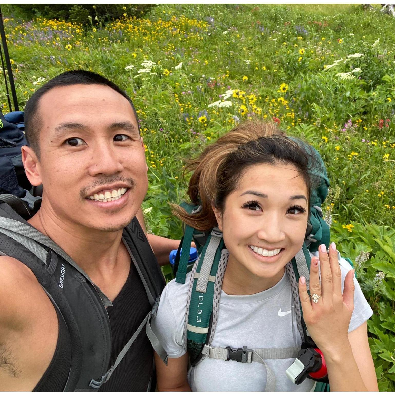 Coming out of Heart Lake trail engaged <3 
07.11,2020