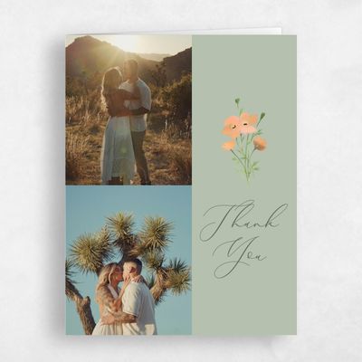 Laurel Green Wedding Thank You - Pourpier Multiphoto
