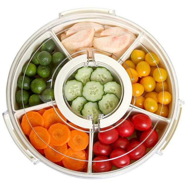 Zonpexe Snackle Box Container - Divided Serving Tray with Lid for Chips and Dip, Charcuterie, Veggie, Fruit and Candy, Snack Box for Party Favor, Taco Tuesday Movie Night, Travel and Beach Essentials