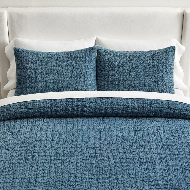 Linen Garment Wash Quilt, Indigo, Full/Queen