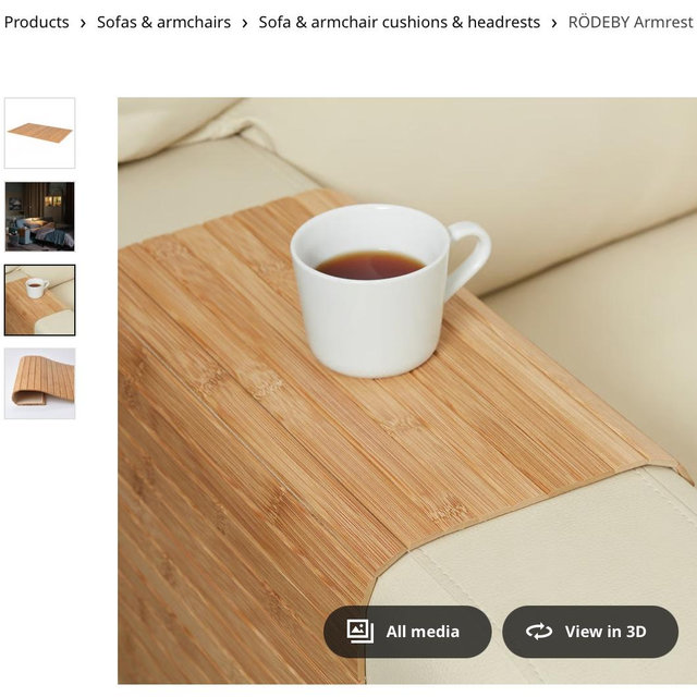 RÖDEBY Armrest tray - bamboo