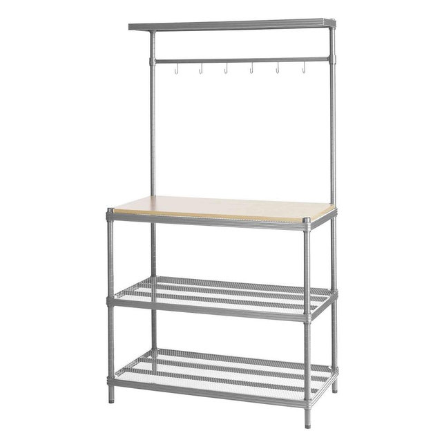 MeshWorks Utility Wood Top, Silver