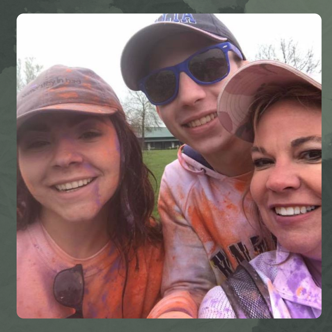 Color Run with Malloy, Lance (brother), and Rachel (mom)