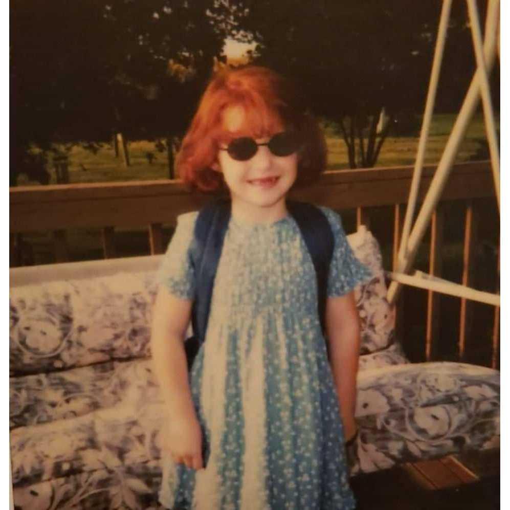 Kylee's first day of kindergarten, 2001 (Kylee says, "Coolest I've ever looked, honestly.")