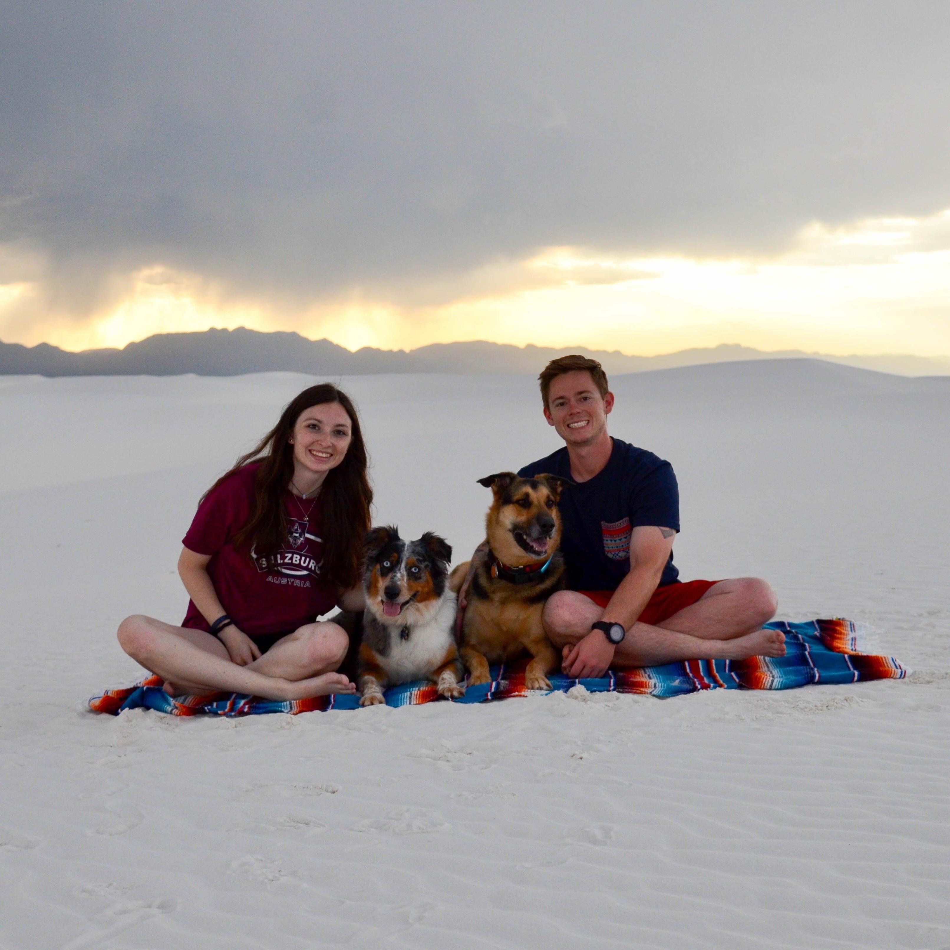 The calm before the storm in White Sands for our first Anniversary