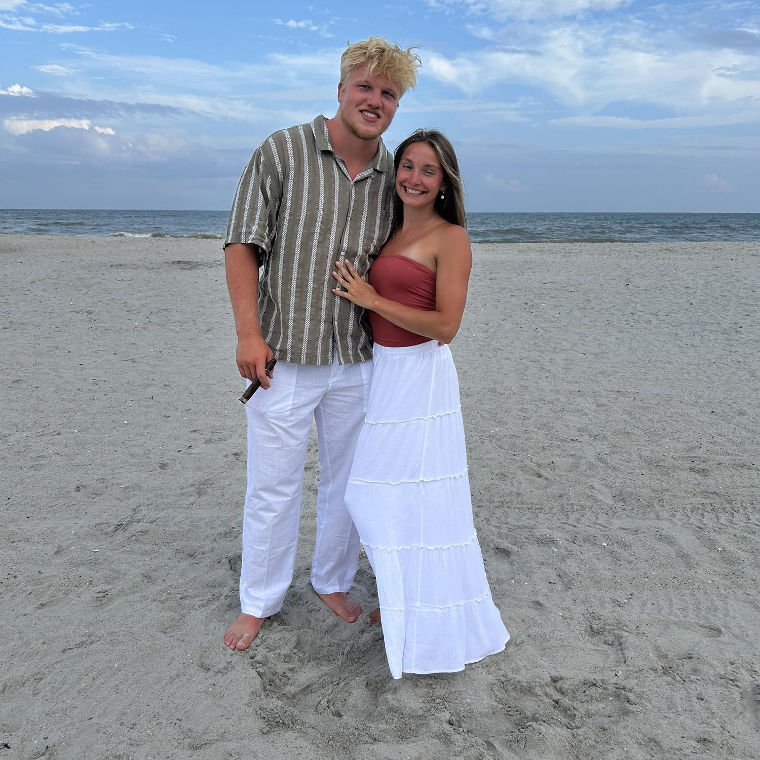 Newly engaged in Surf City, North Carolina, August 2025