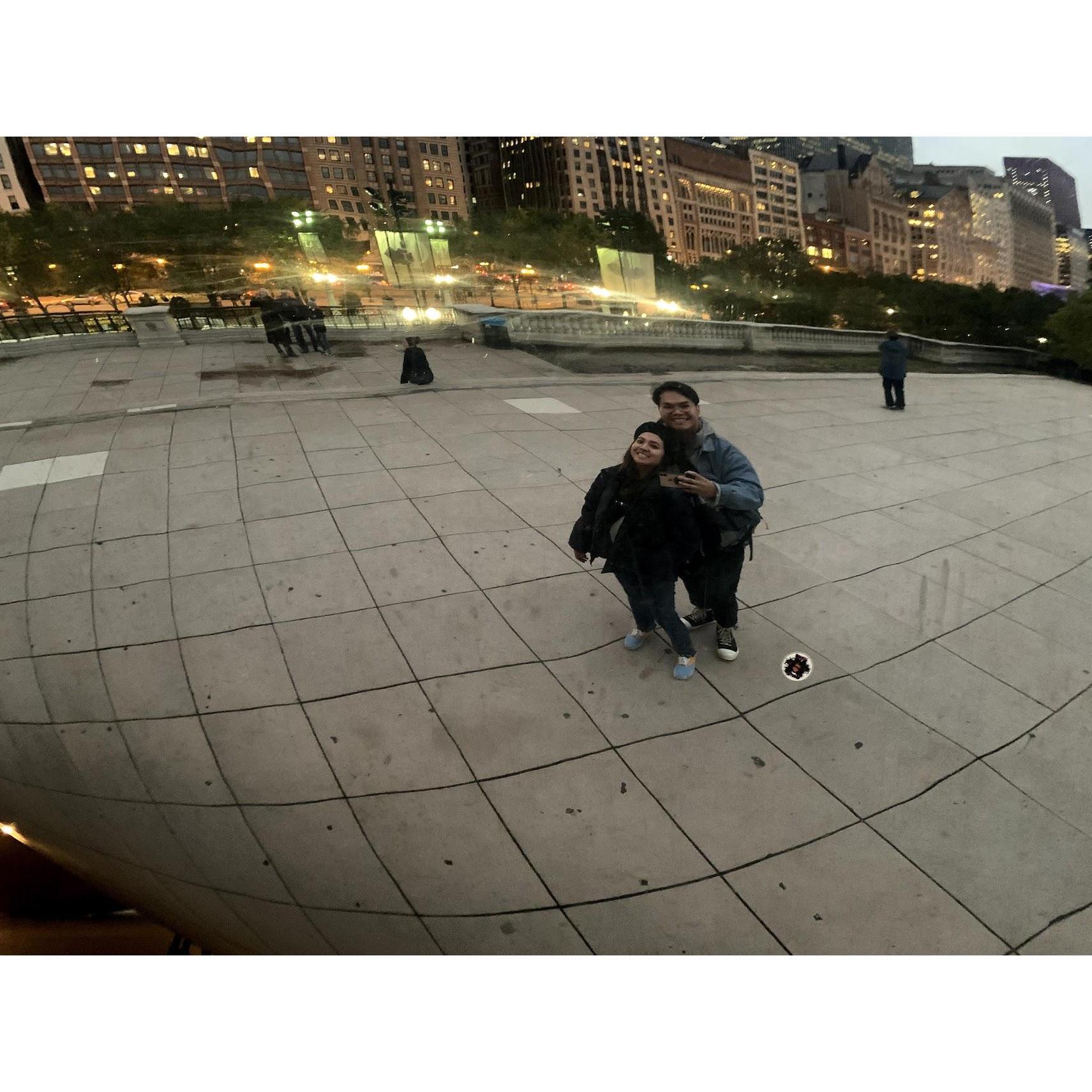 Chicago Bean! After deep dish pizza and Lynn's first snow
