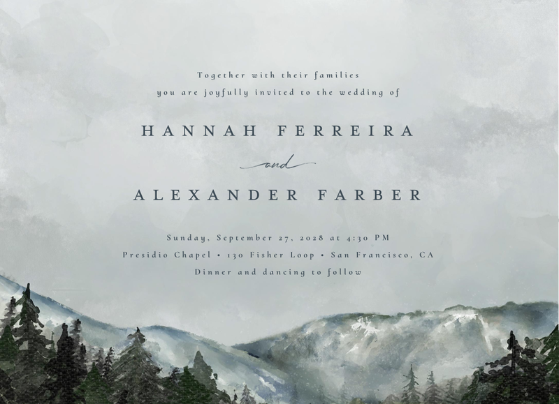Montagne Landscape | Winter | Zola Wedding Invitations