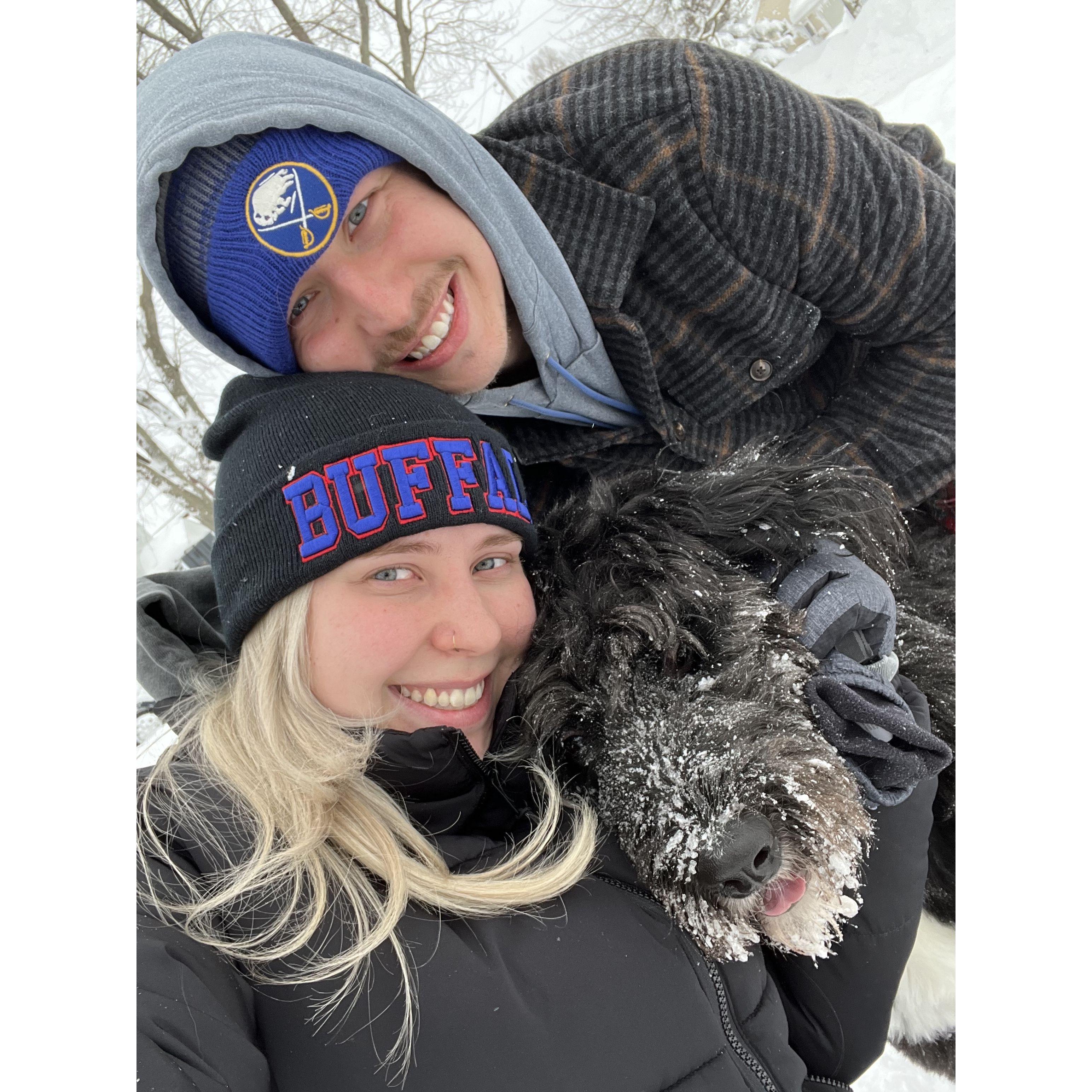 Blu's first snowstorm!