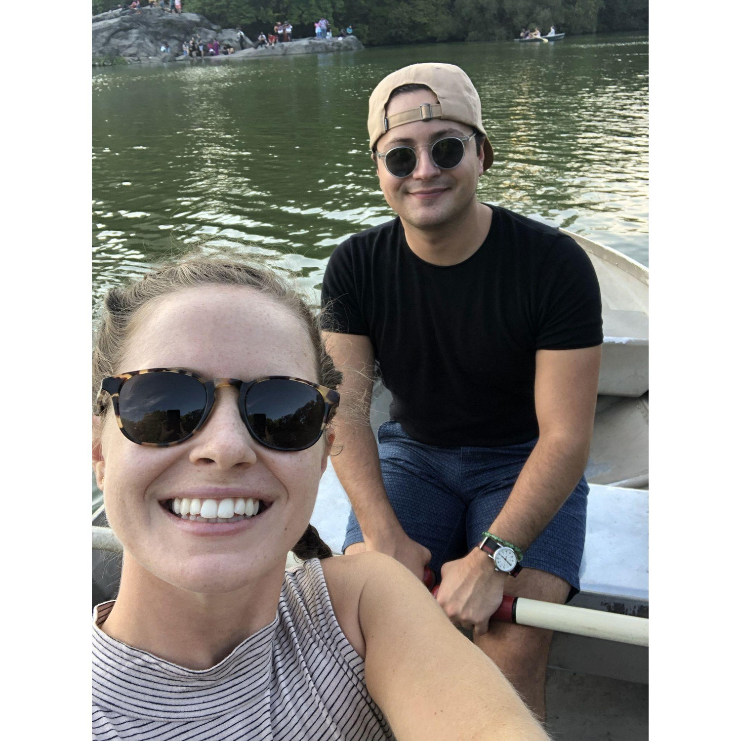 Row boats at Central Park in NYC, 2019