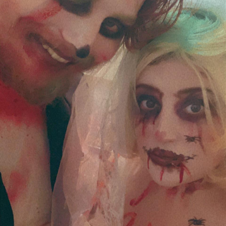 Our first Halloween together and our first time being bride and groom!