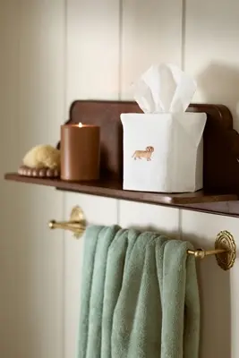 Hand-Embroidered Icon Tissue Box Cover