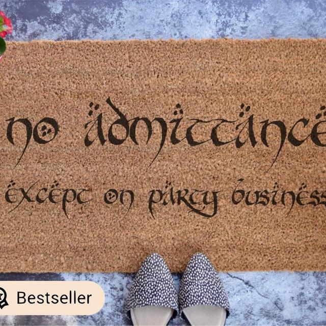No Admittance Except on Party Business - Custom Doormat - Wedding Gift - Housewarming Gift