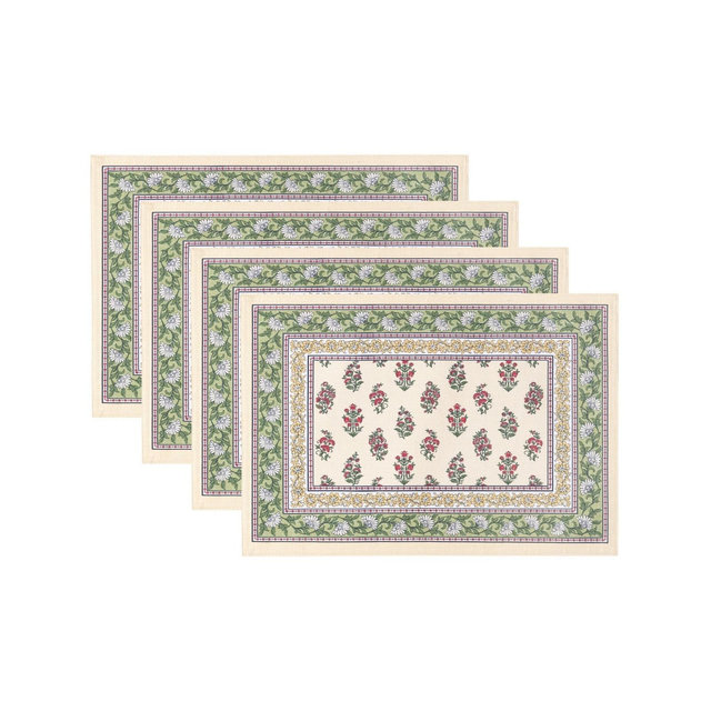 Elrene Nomad Harvest Block Print Placemats 13" x 19", Set of 4