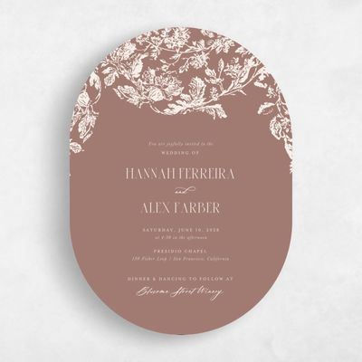 Brown Oval Wedding Invitation - Treviso Classic