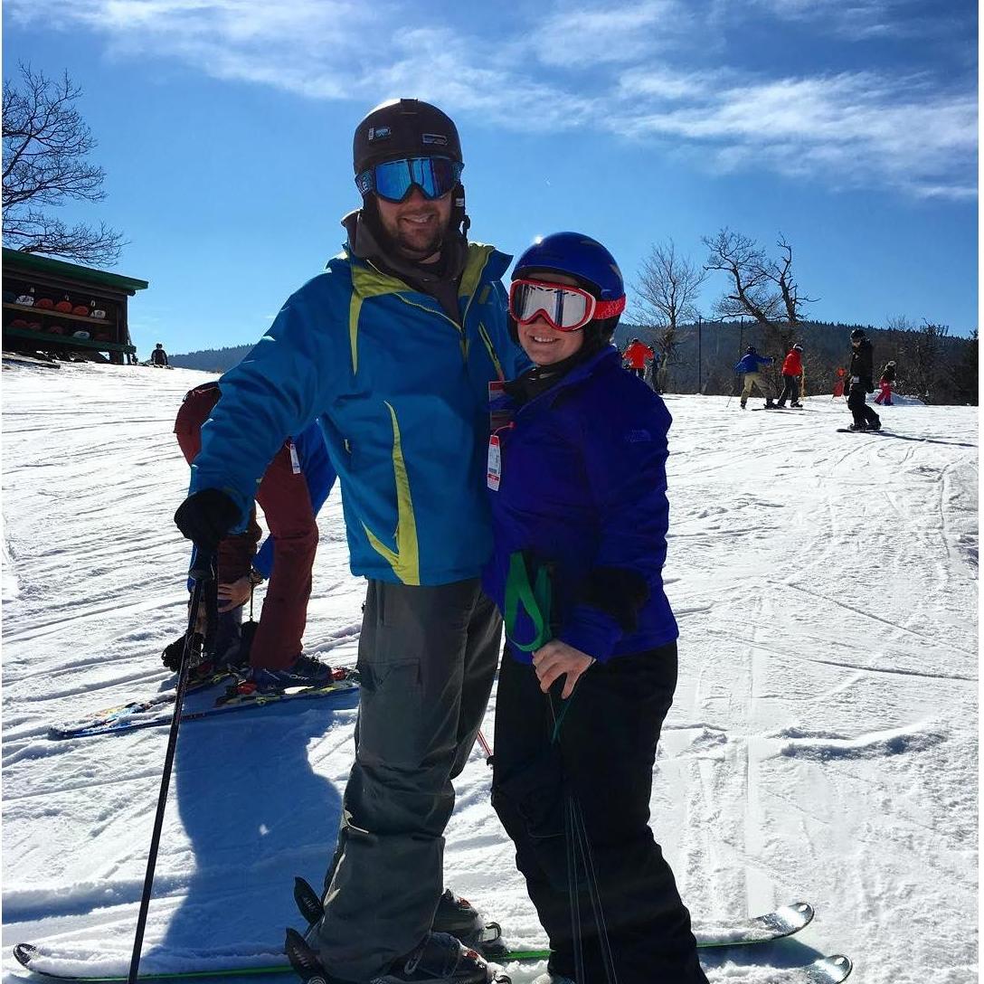 We love to ski together. Our love of skiing actually was a factor in our meeting (more on that later).