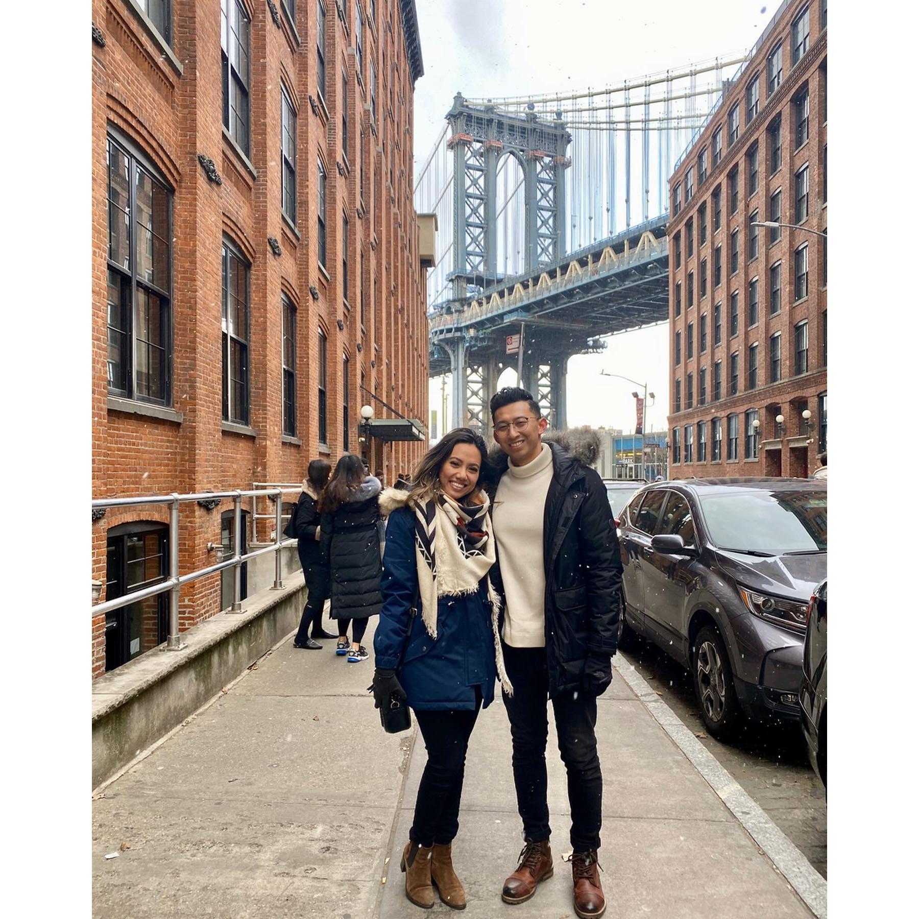 Gotta get a photo together in DUMBO (Feb 2020)