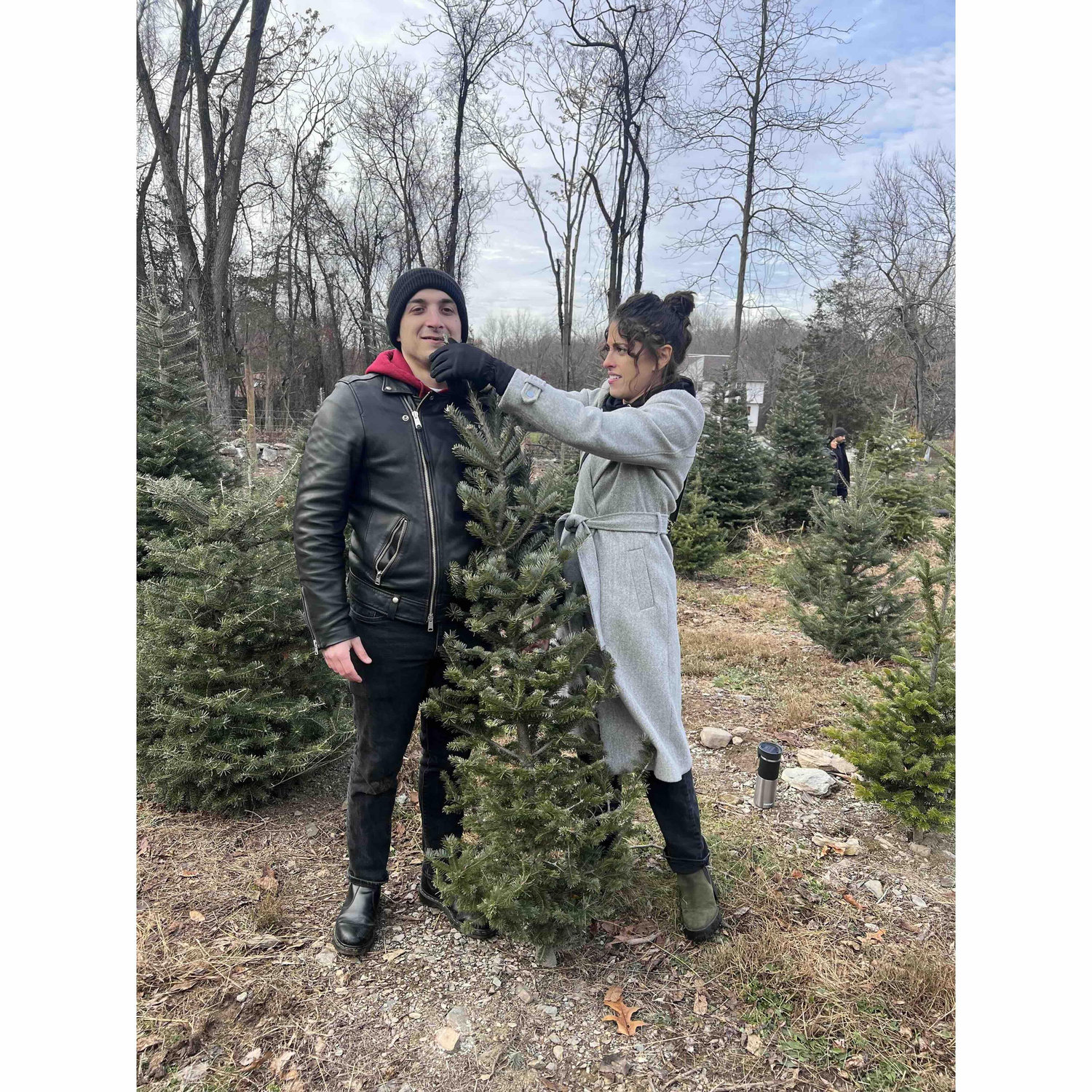 Picking noses and Christmas trees at the same time