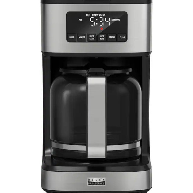 bella PRO - 12-Cup Programmable Coffee Maker - Stainless Steel