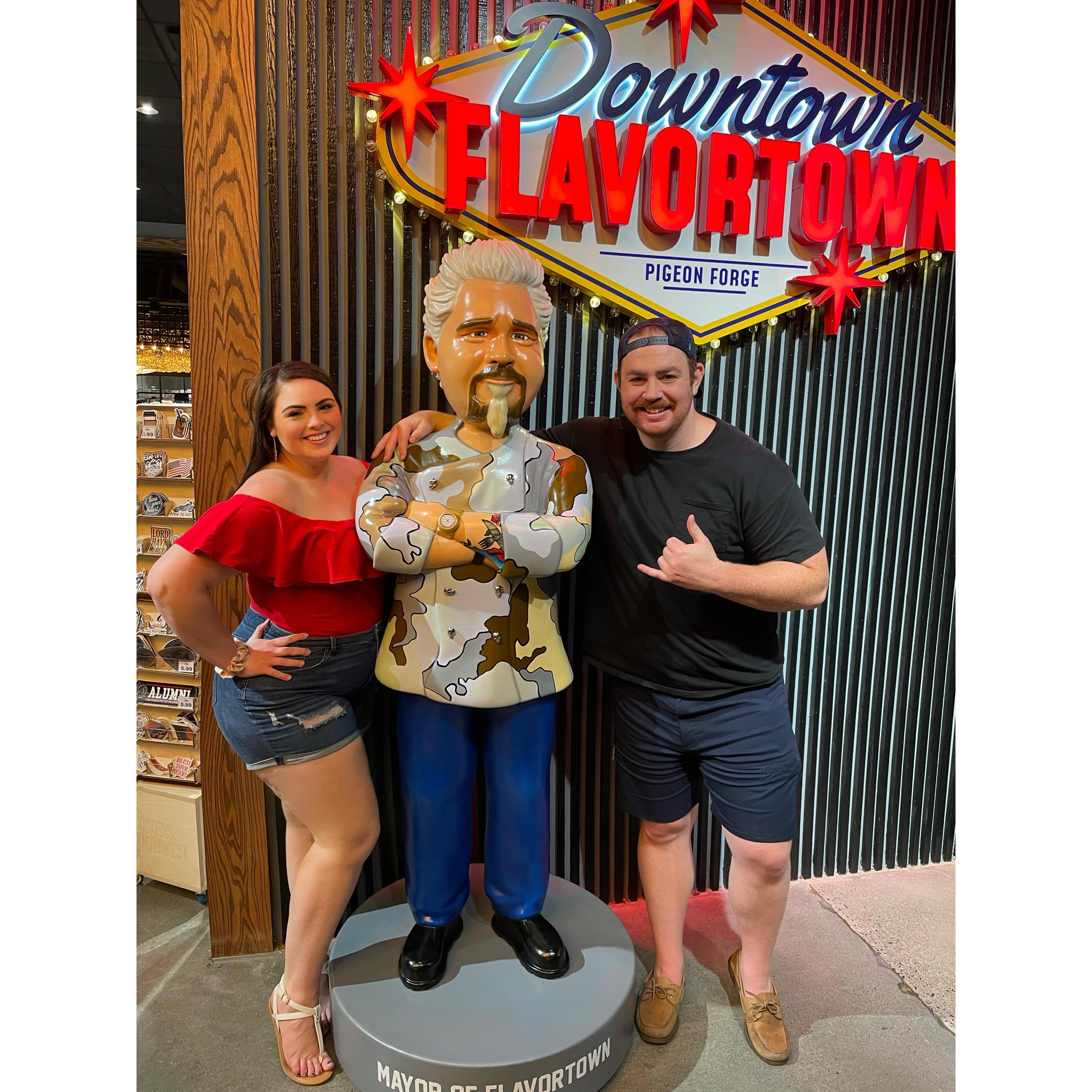 Our first road trip together, to Pigeon Forge, TN. 
(June 2022)
If you know Darrell, you know he loves Diners, Drive Ins and Dives and he loves Guy Fieri!