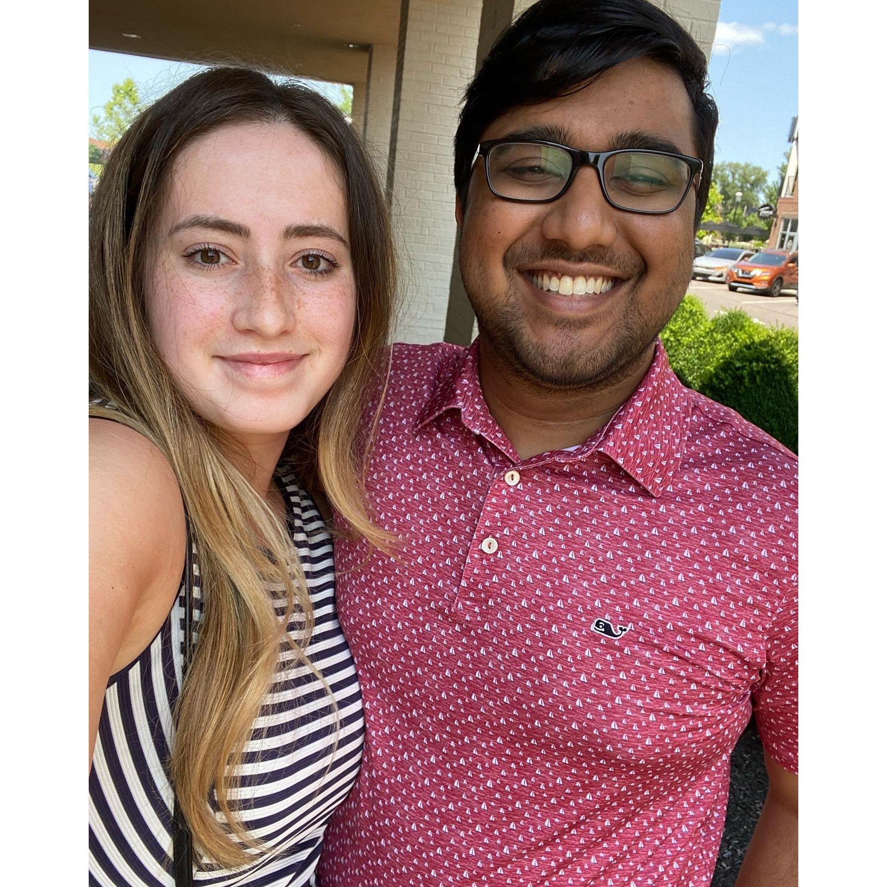 Lane and Cam's 1st anniversary celebration, July 2021