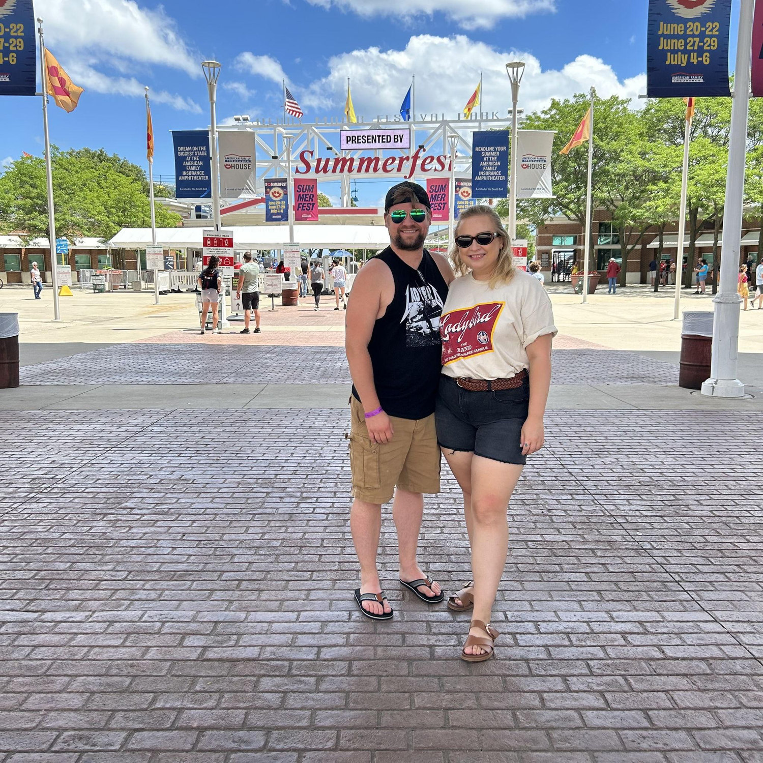 At the spot they met on their 2 year anniversary
