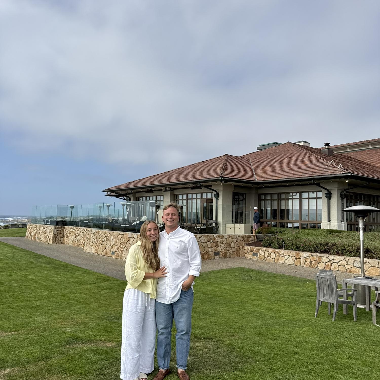 Celebrating graduation at Spanish Bay with John’s family