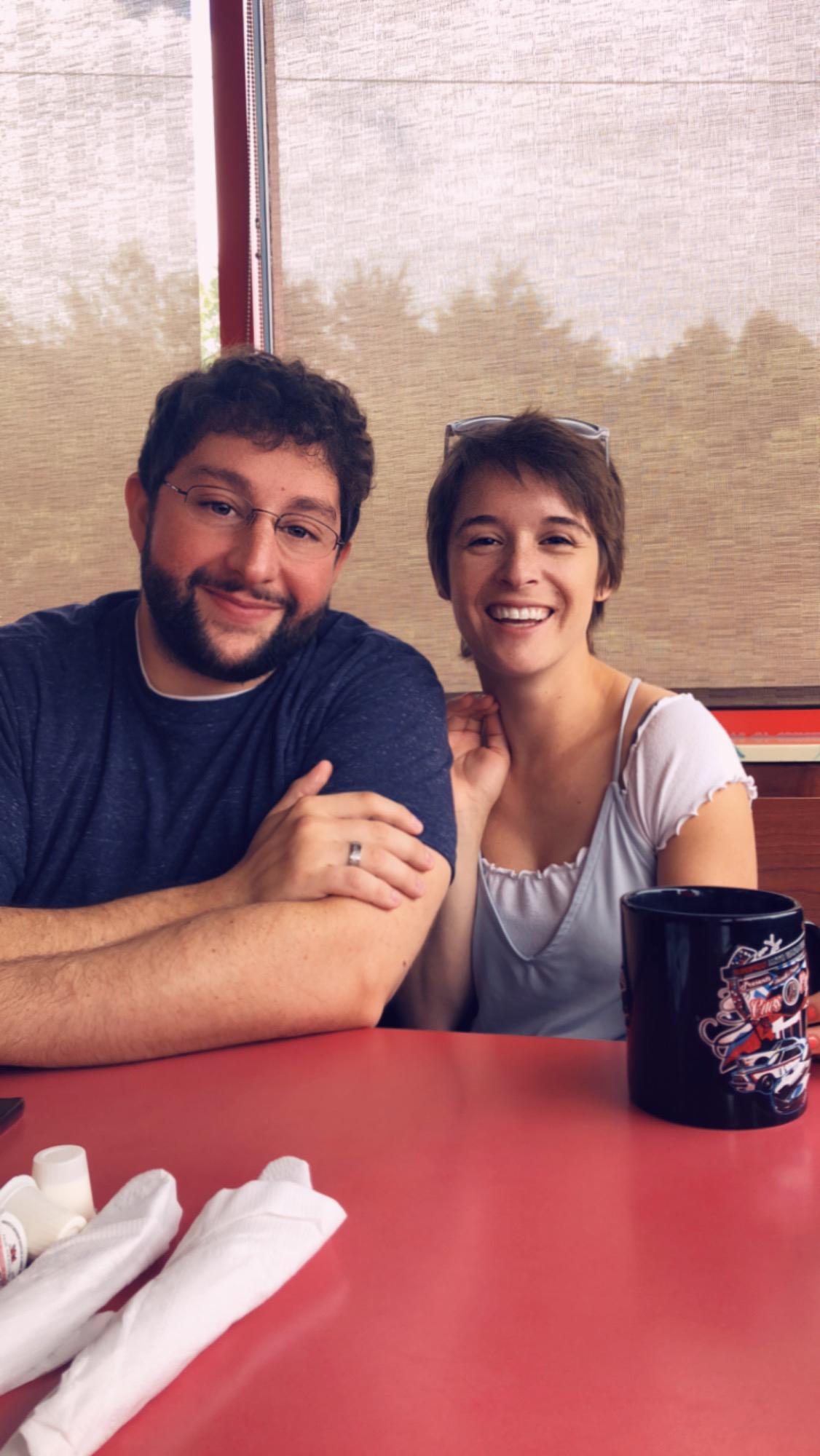 One morning during brunch Braden took a pic of us.