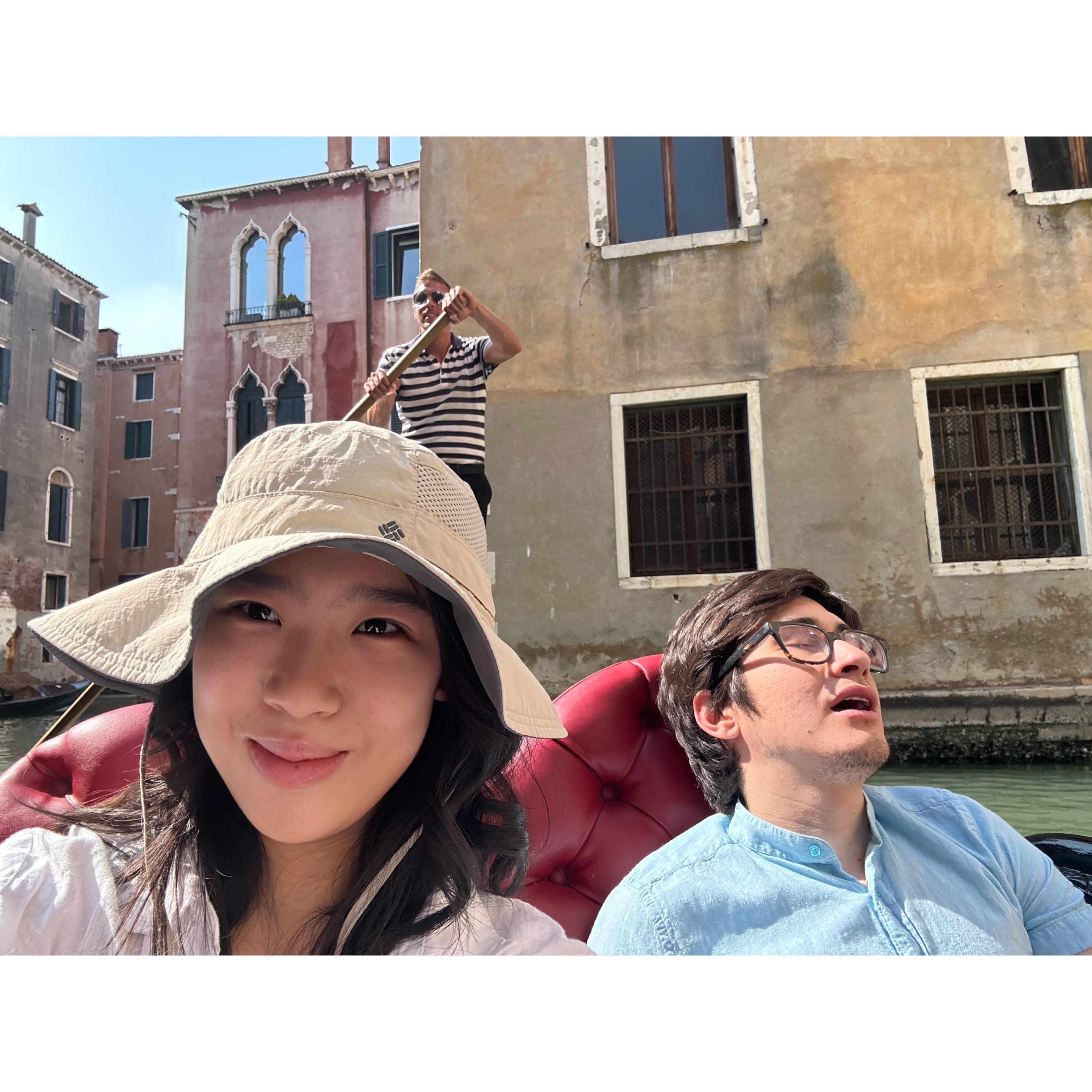 David had a great time on the gondola in Venice
