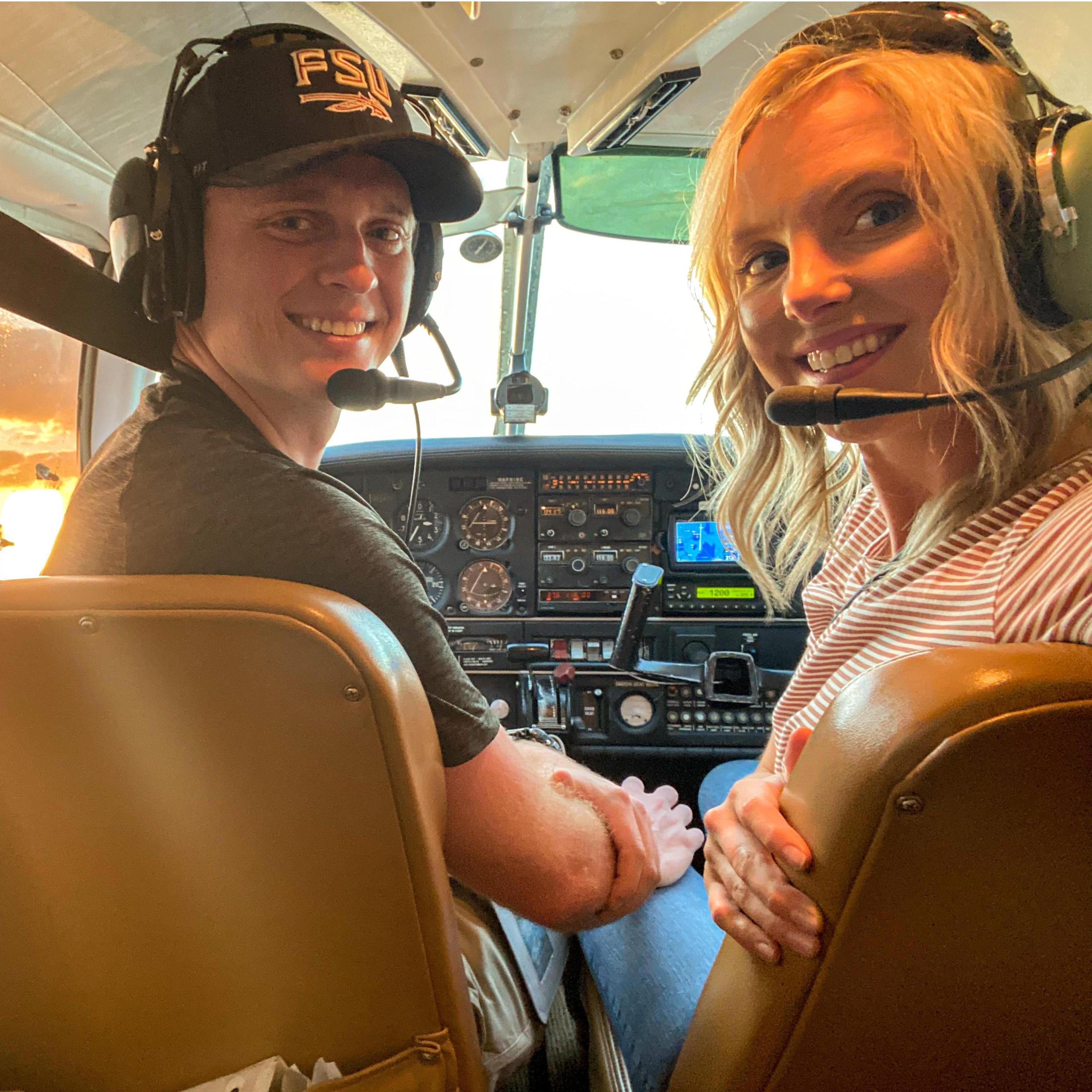 Flying into the sunset