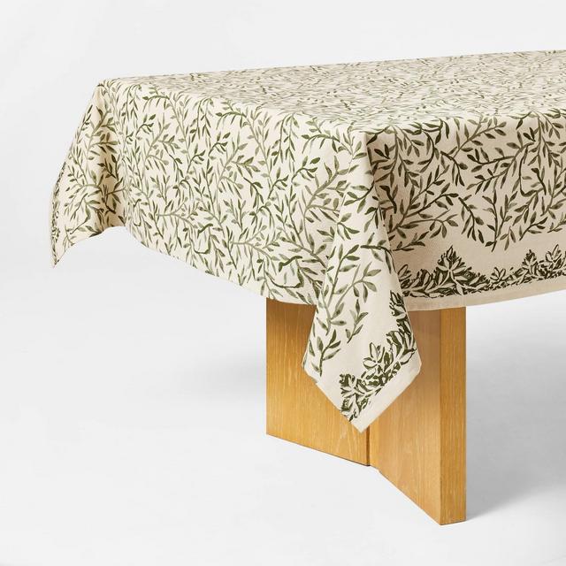 84"x60" Green Leaf Tablecloth - Threshold™ designed with Studio McGee
