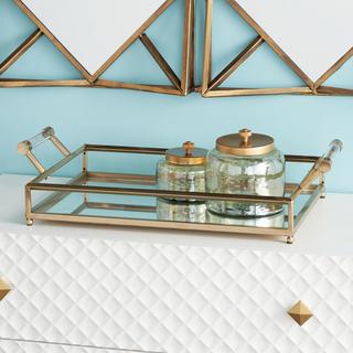 Golden Glam Rectangular Decorative Tray