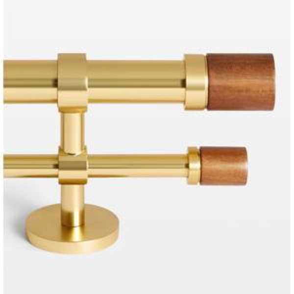 Hillcrest Adjustable Brass Drapery Rod Set