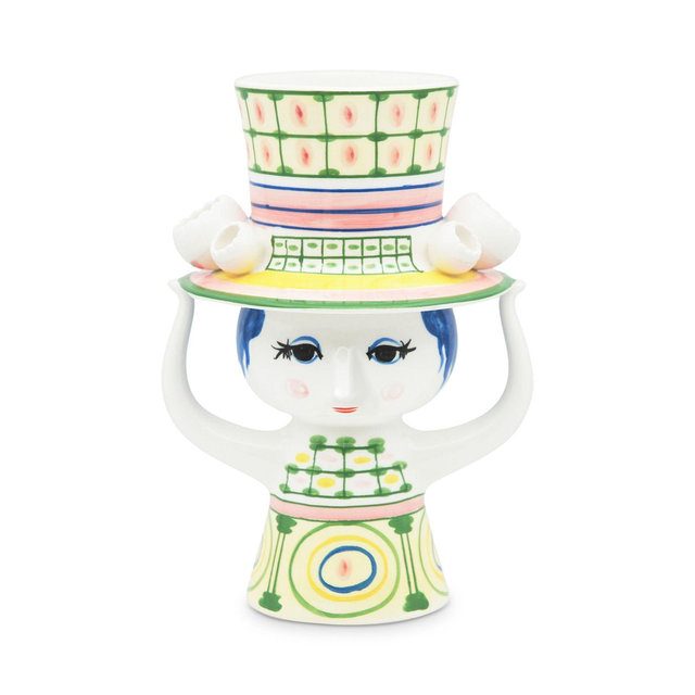 Rosendahl Lady With Hat 9.6" Vase, Green