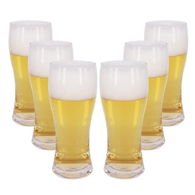 BPFY 6 Pack 16oz Pilsner Beer Glasses, Bar Glassware, Drinking Glasses for Home Kitchen Entertainment (Pilsner Glasses)