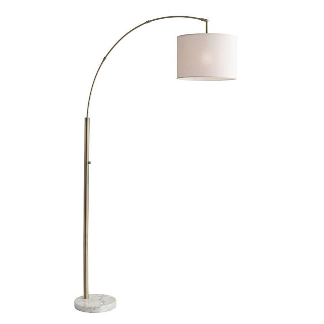 Locke Marble Arc Lamp, Antique Brass