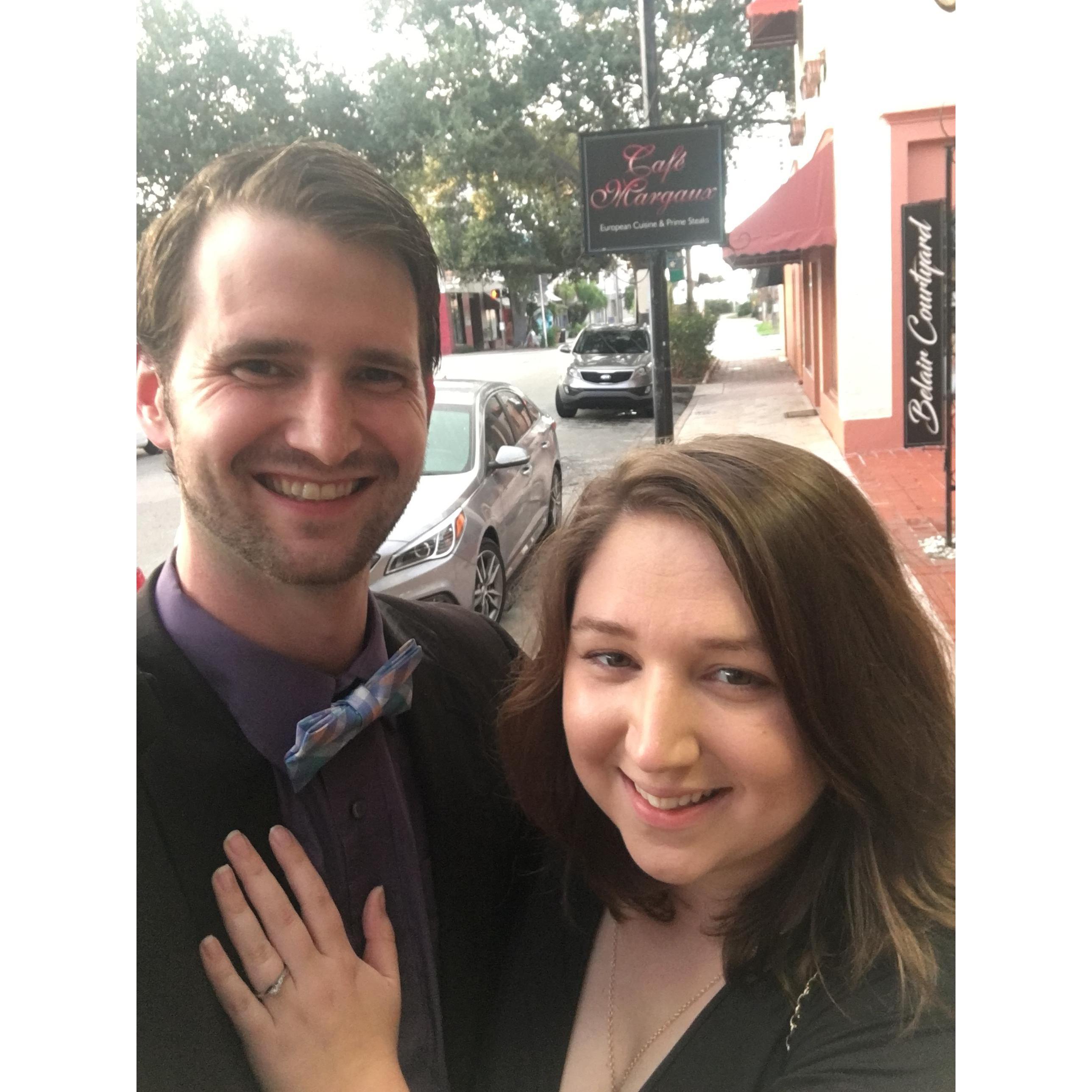 Our super fancy dinner where he proposed <3