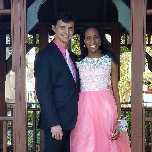 Us at prom again. Jayla thought this was our wedding photo when she was 5