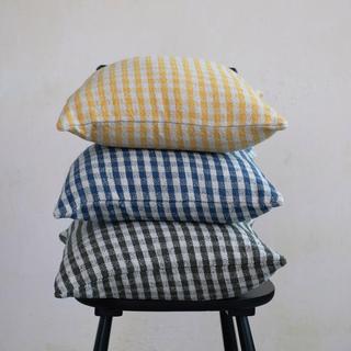 Woven Recycled Cotton Gingham Throw Pillow Cover