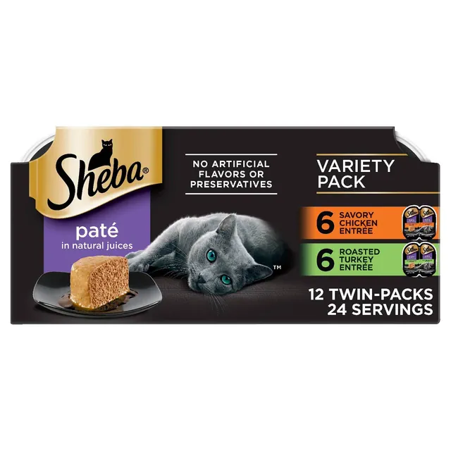 Sheba Perfect Portions Chicken and Turkey Flavored Pate Wet Cat Food - 2.64oz/12ct