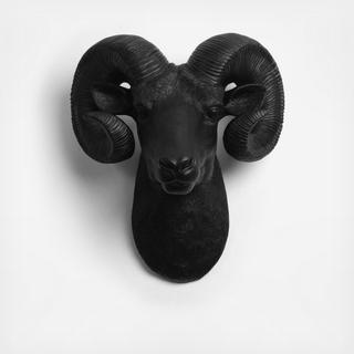 Resin Faux Taxidermy Ram Head
