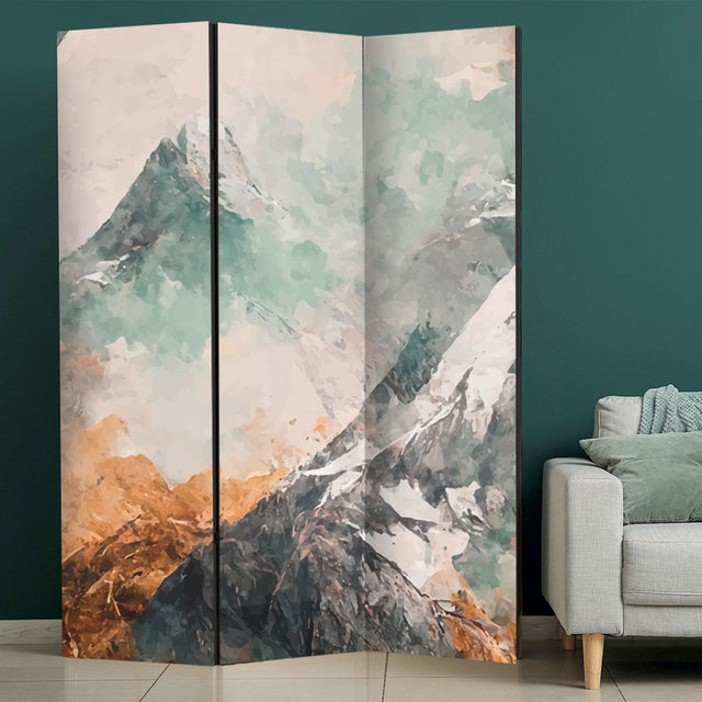 Mountain Abstract Room Divider, Minimalistic Mountain Style, Folding Screen - 3 and 5 panels, Room Partition, Room Screen, Privacy wall