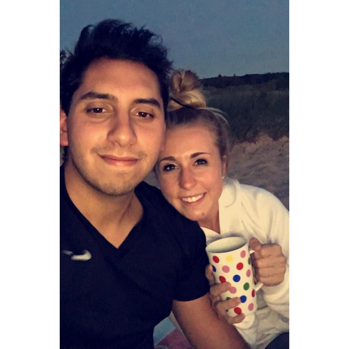 June 2017: Anthony surprised Cece for their 3 year anniversary. A trip to a tiny house across from Sleeping Bear in Leelanau for the weekend.